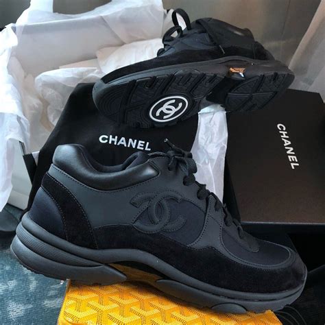 chanel mens trainers all black